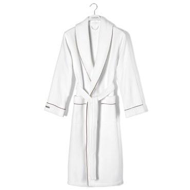 Вафельный халат, Hamam, Tosya, L/XL, Мужской, Белый/коричневый, 1 шт. Вафельный халат, Hamam, Tosya, L/XL, Мужской, Белый/коричневый, 1 шт.