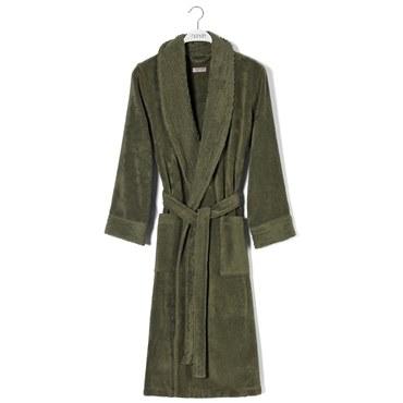 Махровый халат, Hamam, Galata Organic, S/M, Унисекс, Оливковый, 1 шт.
