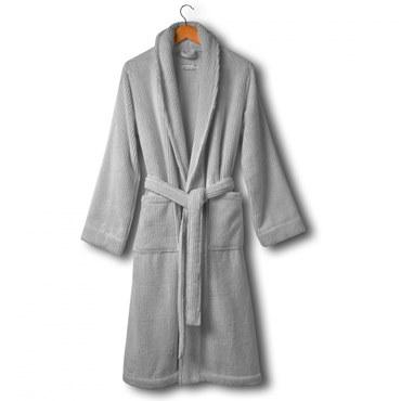 Халат, L'appartement, Slim, XL, Унисекс, Серый, 1 шт.