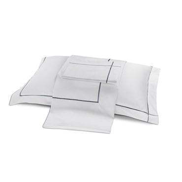 Наволочка из хлопка, Hamam Suite, Contrast, Стандартная, 65x65, Белый/темно серый, 200 ТС, 2 шт.