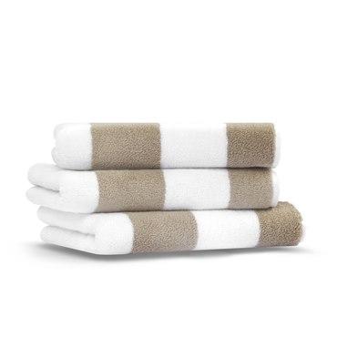 Махровое полотенце для лица, L'appartement, Tampa, 50x76, Белый/горчичный (Taupe / White), 1 шт.