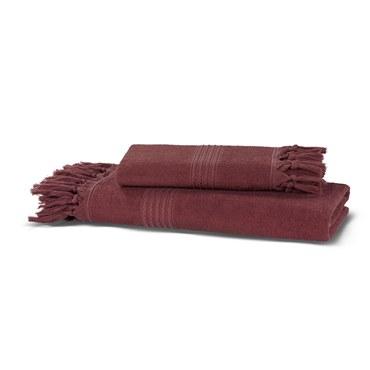 Махровое полотенце для рук, Hamam, Meyzer, 50x100, С бахромой, Красный, 1 шт.