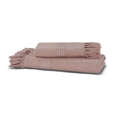Махровое полотенце для рук, Hamam, Meyzer, 50x100, С бахромой, Розовый, 1 шт.