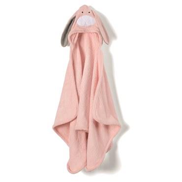 Детское полотенце с капюшоном Зайчик, The little casual, Animal, OS, Розовый, 1 шт.